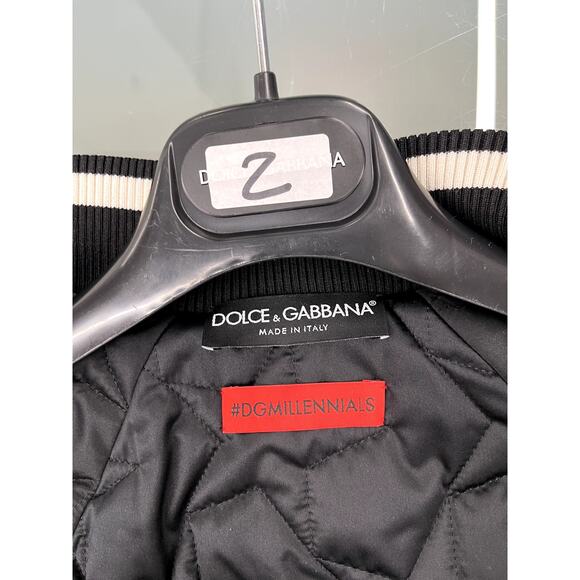 NWT Dolce & Gabbana Black White Stars Print reversible Bomber Jacket IT 42 US M - Picture 8 of 8